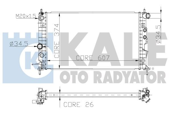 KALE OTO RADYATÖR radiatorius, variklio aušinimas 136100